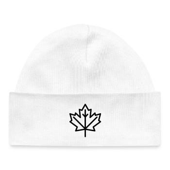 Feuille d’Érable - Bonnet bébé bio - blanc - Devant