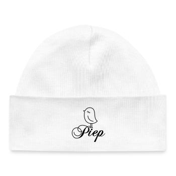 Sparrow Beep – Beeping Bird Cartoon Motif - Baby Organic Beanie - white - Front