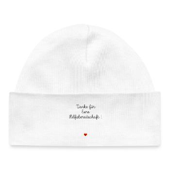 Cœur, merci, serviabilité - Bonnet bébé bio - blanc - Devant