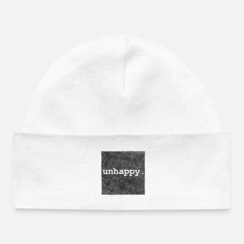 Unhappy - alpha version  - Bonnet bébé bio - blanc