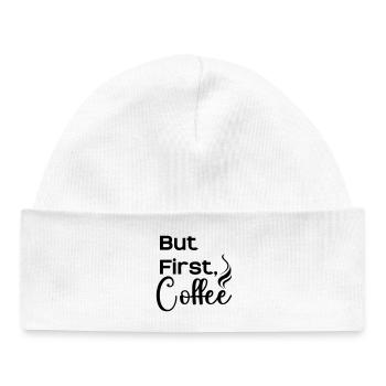 But_First_Coffee_cool - Bonnet bébé bio - blanc - Devant