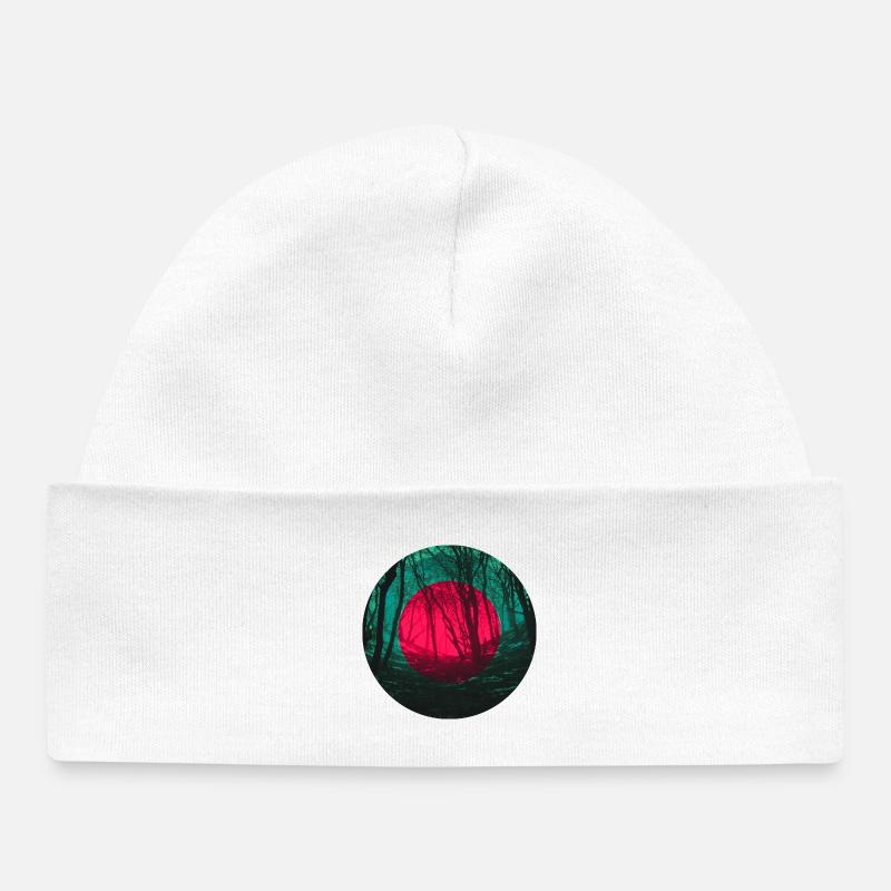 Forest eclipse - Baby Organic Beanie - white