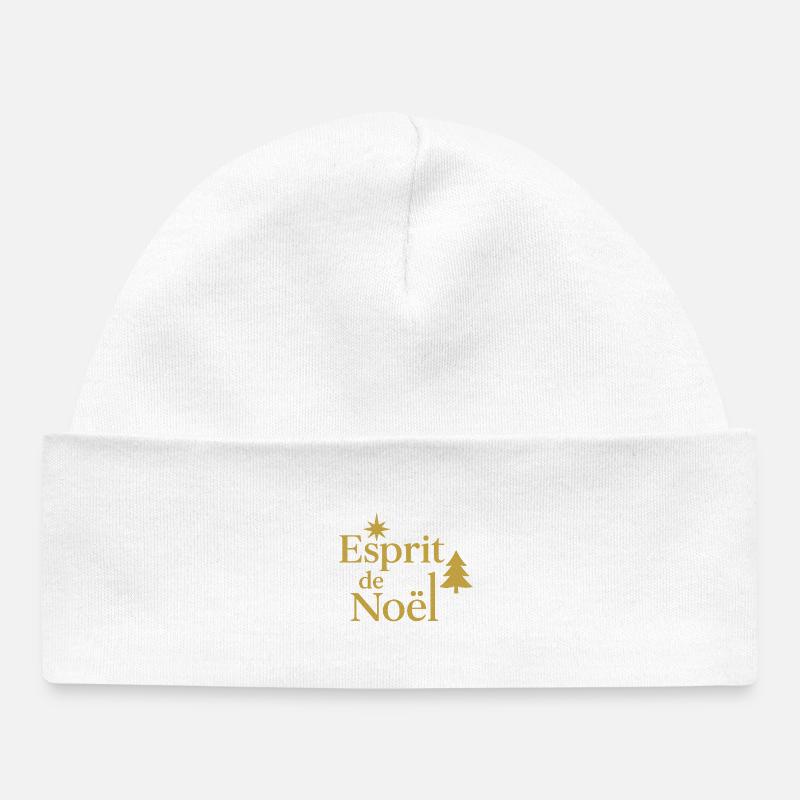 Logo Noël Chic – Design Festif - Bonnet bébé bio - blanc