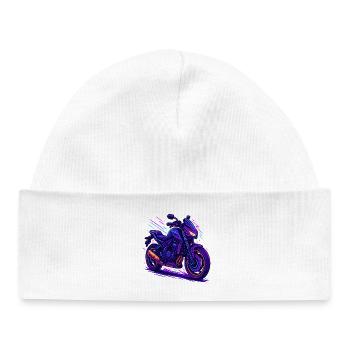 Neon Motorrad Vibe - Baby Organic Mütze - Weiß - Vorne
