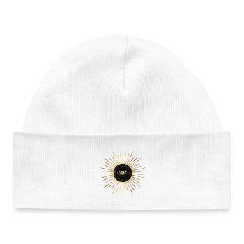 Golden Dawn, Sun and Moon - Baby Organic Beanie - white - Front