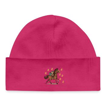 Christmas Horse with Gifts Trotter - - Baby Organic Beanie - white - Front