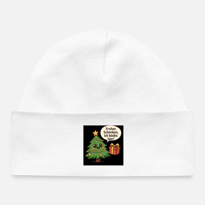 Joyeux cadeau sapin de Noël - Bonnet bébé bio - blanc