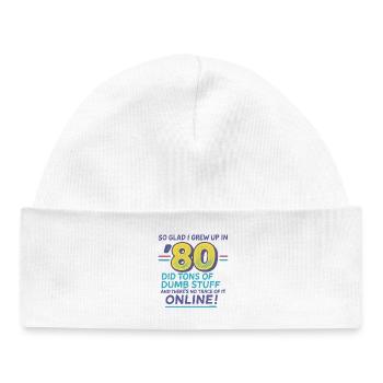 80s Nostalgia: Dumb Stuff Online Funny 80s  - Baby Organic Beanie - white - Front