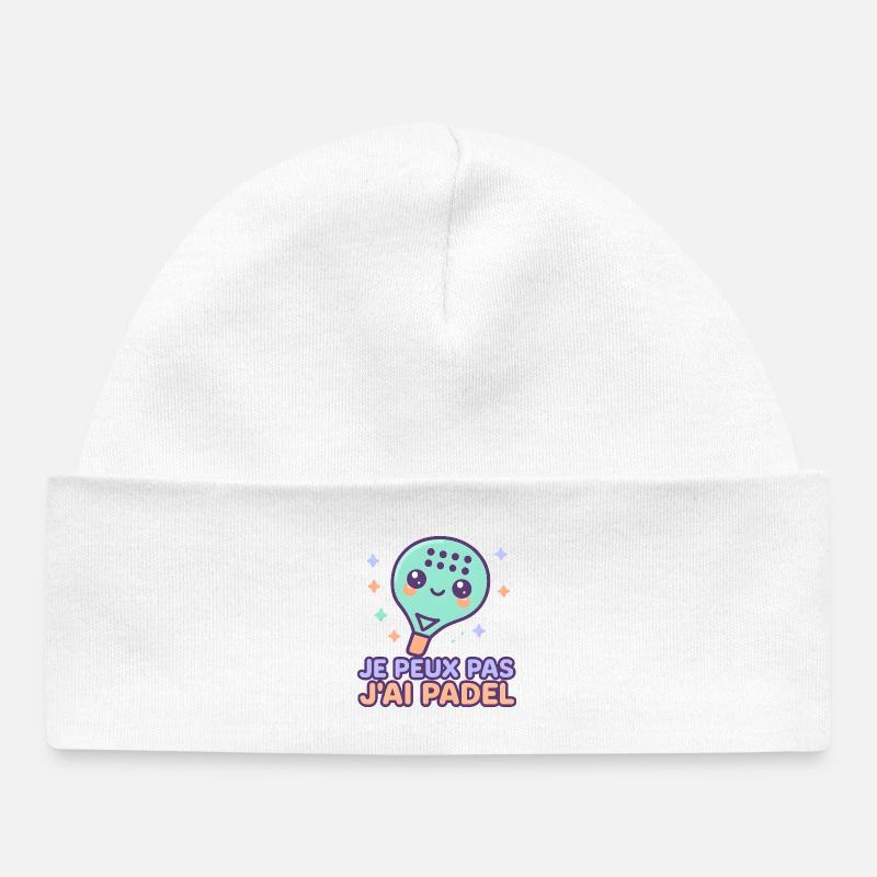 Je peux pas j'ai padel - Bonnet bébé bio - blanc