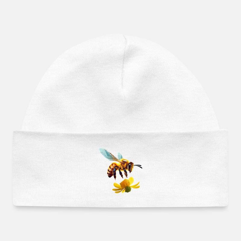 abeille - Bonnet bébé bio - blanc