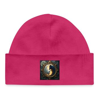 Moon Wolves: Yin Yang im goldenen Rahmen - Baby Organic Mütze - Weiß - Vorne