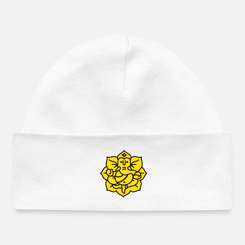 Éléphant de Ganesha n° 02 (Couleurs changeantes) - Bonnet bébé bio - blanc