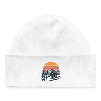 Dream Big Stay Humble Mountain - Baby Organic Mütze - Weiß - Vorne