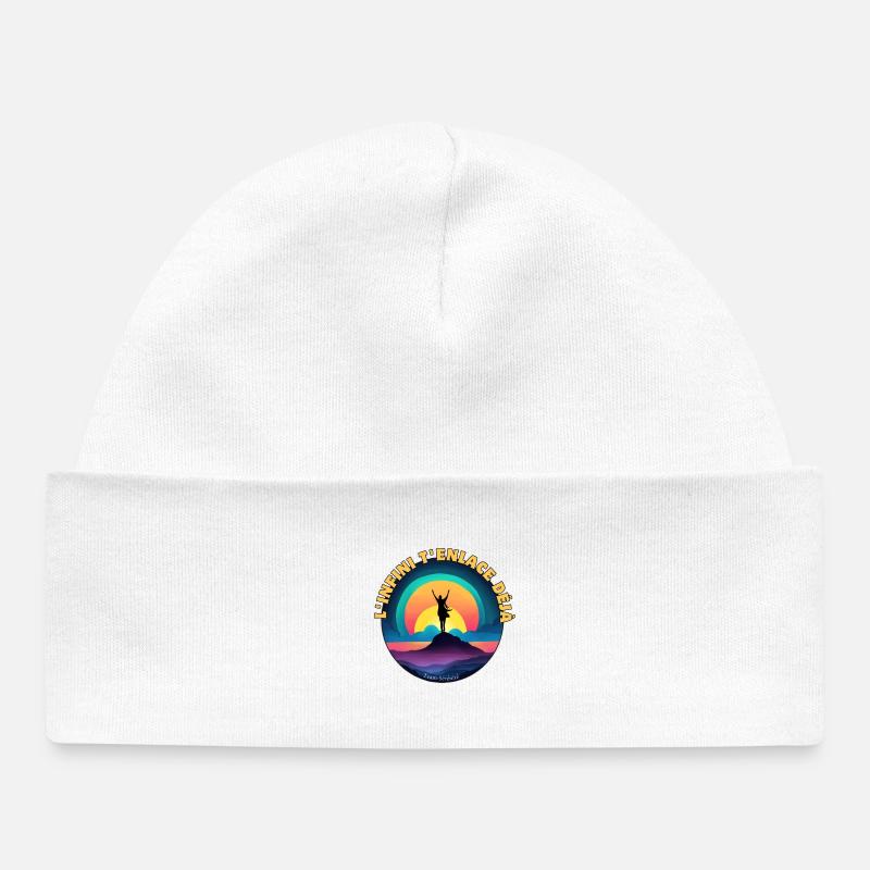 L'infini t'enlace déjà - Bonnet bébé bio - blanc