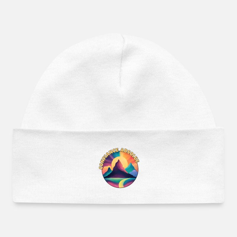 Absolute Trust Rainbow Mountains - Baby Organic Beanie - white