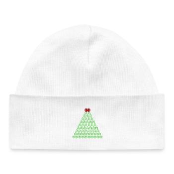 Snowflake Christmas tree with bow - Baby Organic Beanie - white - Front