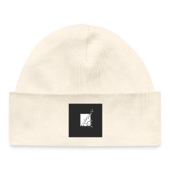 Paw Path Cat Silhouette - Baby Organic Beanie - white - Front