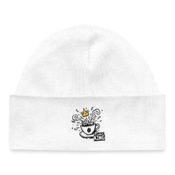 Grind or Die: coffee king krone graffiti kaffee - Baby Organic Beanie - white - Front