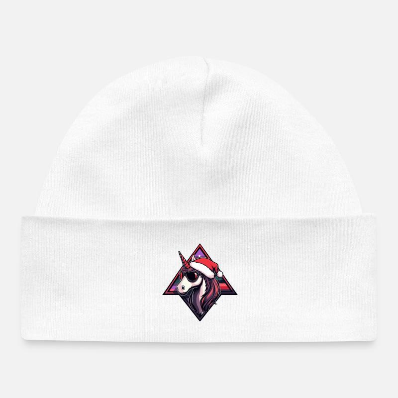Noël licorne - Bonnet bébé bio - blanc