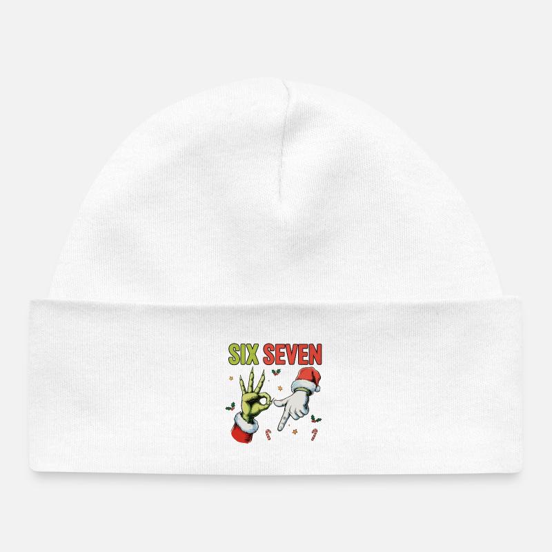 Six Seven Bruh Santa - Bonnet bébé bio - blanc