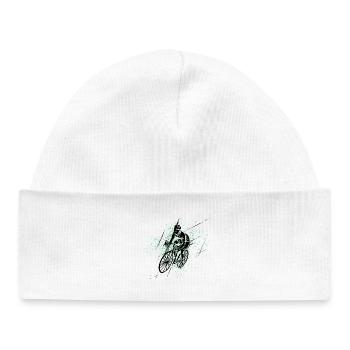 Green Spray Cyclist - Baby Organic Beanie - white - Front