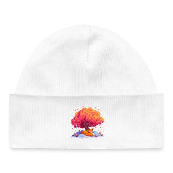 Renard sous l’arbre d’automne - Bonnet bébé bio - blanc - Devant