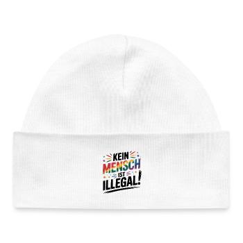 Kein Mensch ist illegal - Cool Pride Logo - Baby Organic Mütze - Weiß - Vorne