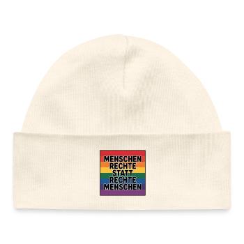 Menschenrechte statt rechte Menschen - Cool Pride  - Baby Organic Mütze - Weiß - Vorne