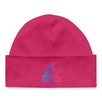 Gradient Cyclist on Rugged Trail - Baby Organic Beanie - white - Front