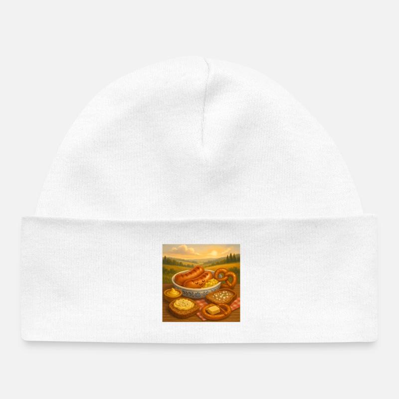 Saucisses allemandes - Bonnet bébé bio - blanc