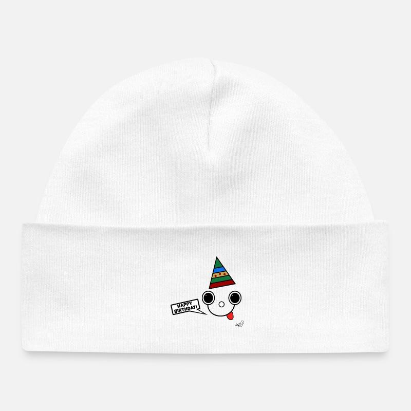 Koppie avec chapeau de fête - Bonnet bébé bio - blanc