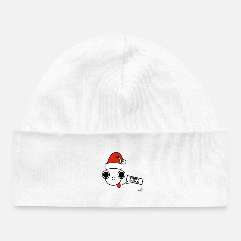 Des koppies avec le chapeau du Père Noël - Bonnet bébé bio - blanc