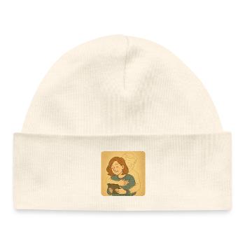 Virtual hug for me - Baby Organic Beanie - white - Front
