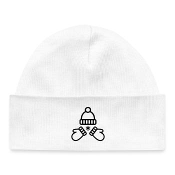 Mütze Handschuhe Winter - Baby Organic Mütze - Weiß - Vorne