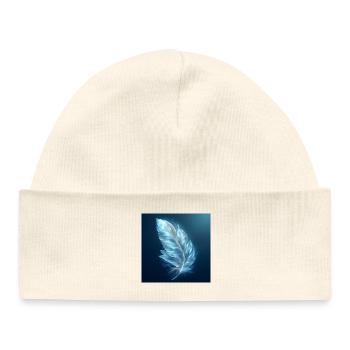 Plume Éthérée Lumineuse – Symbole de Lumière  - Bonnet bébé bio - blanc - Devant