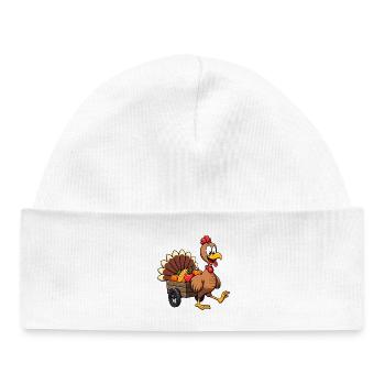 Thanksgiving Drôle Dinde de Thanksgiving - Bonnet bébé bio - blanc - Devant