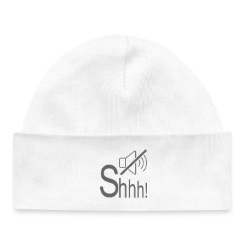 Whisper Silent Shhh - Baby Organic Beanie - white - Front