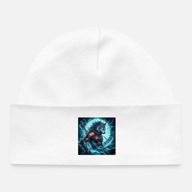 Luminous Arcane Wolf Armor - Baby Organic Beanie - white
