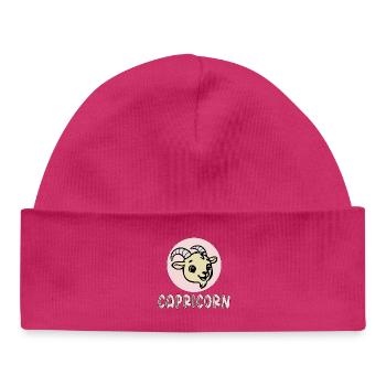 Capricorn Zodiac Sign Kids Birthday - Baby Organic Beanie - hot pink - Front