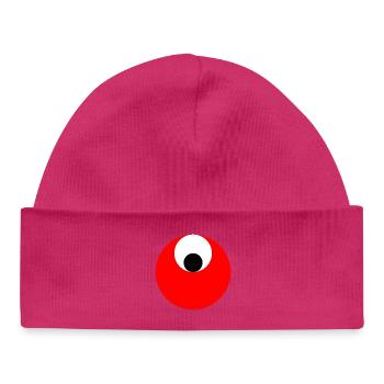 3 cercles, rouge, blanc et noir - Bonnet bébé bio - blanc - Devant
