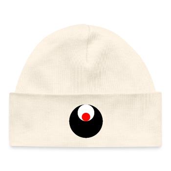 3 cercles, noir, blanc et rouge - Bonnet bébé bio - blanc - Devant