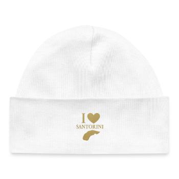 I love Santorini Gold - Baby Organic Beanie - white - Front