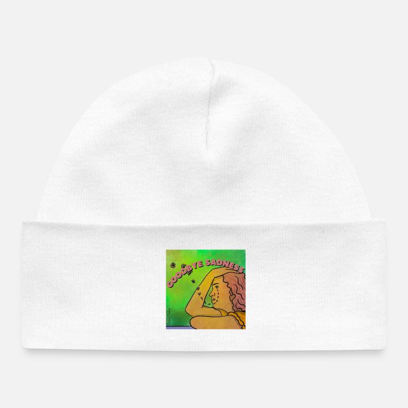 Goodbye sadness - Bonnet bébé bio - blanc