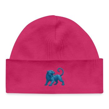Blue Geometric Lion - Baby Organic Beanie - white - Front
