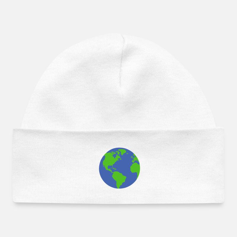 Planète Terre - Bonnet bébé bio - blanc
