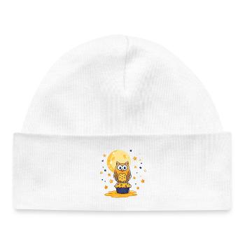 Moonlight Owls Cupcake - Baby Organic Beanie - white - Front