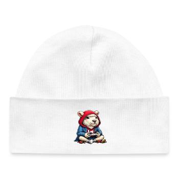 Charme à capuche mouton gamer - Bonnet bébé bio - blanc - Devant