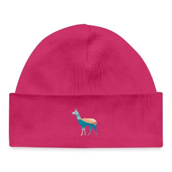Geometric Llama Mountain Art - Baby Organic Beanie - white - Front