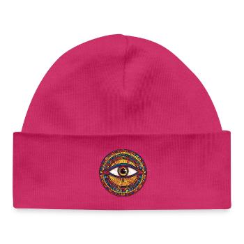Rainbow Mosaic Eye - Baby Organic Beanie - white - Front