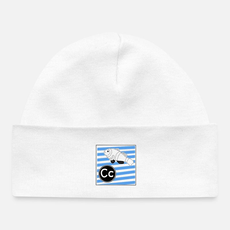 C pour Poisson-clown - Bonnet bébé bio - blanc
